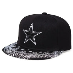 Adjustable Pentagram Floral Snapback Baseball Cap
