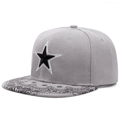 Adjustable Pentagram Floral Snapback Baseball Cap