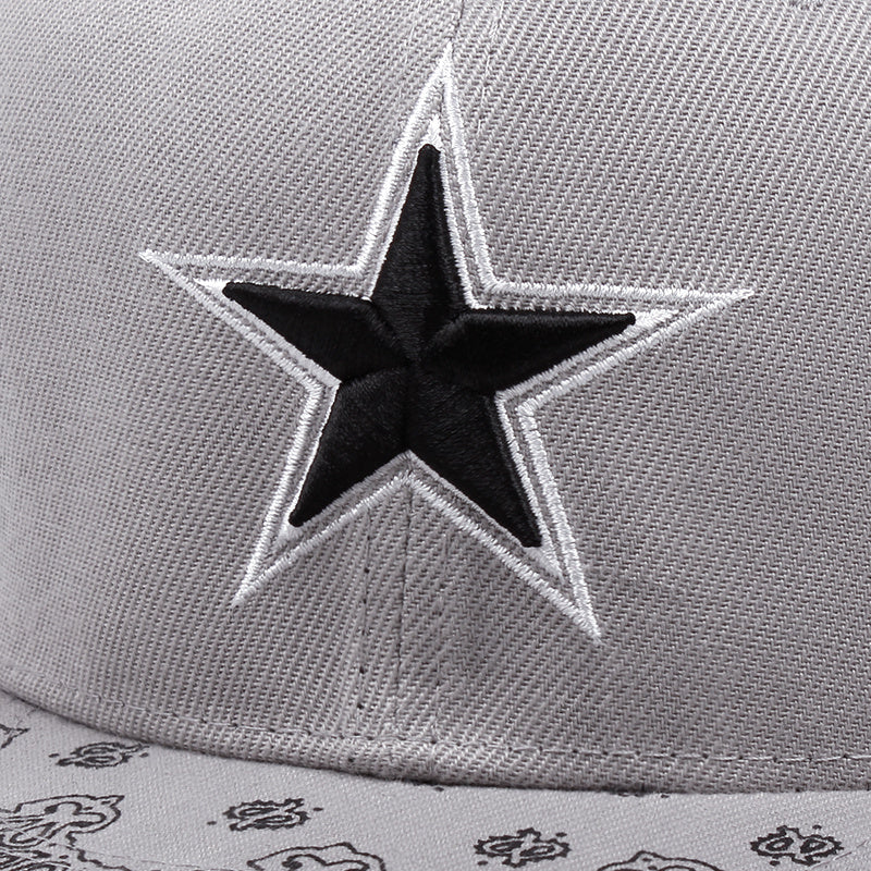 Adjustable Pentagram Floral Snapback Baseball Cap