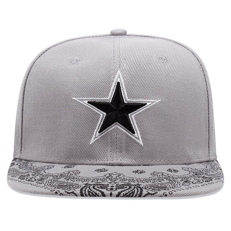 Adjustable Pentagram Floral Snapback Baseball Cap