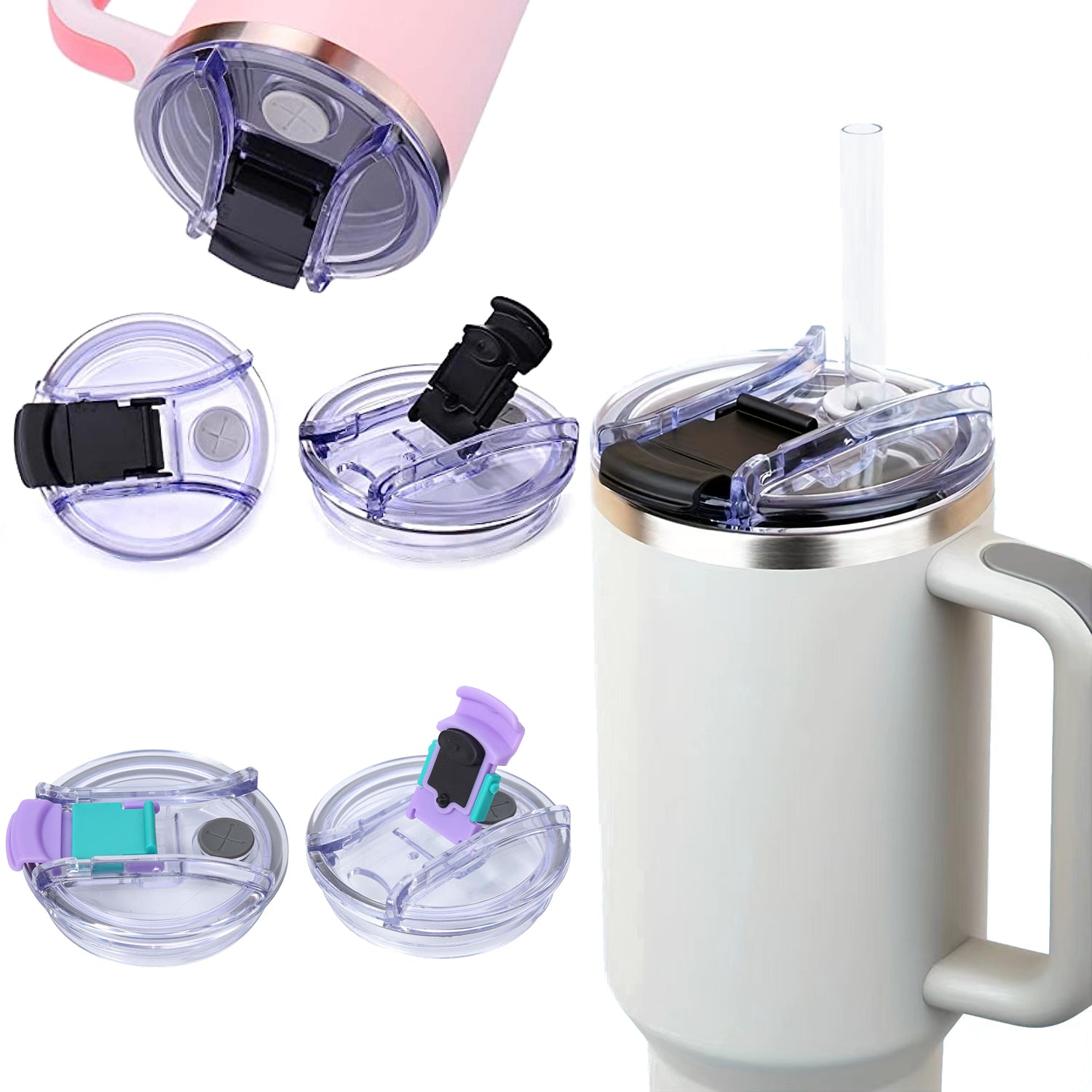 Leakproof Lid For 40oz Tumbler Cup Spill-Proof Replacement Cover