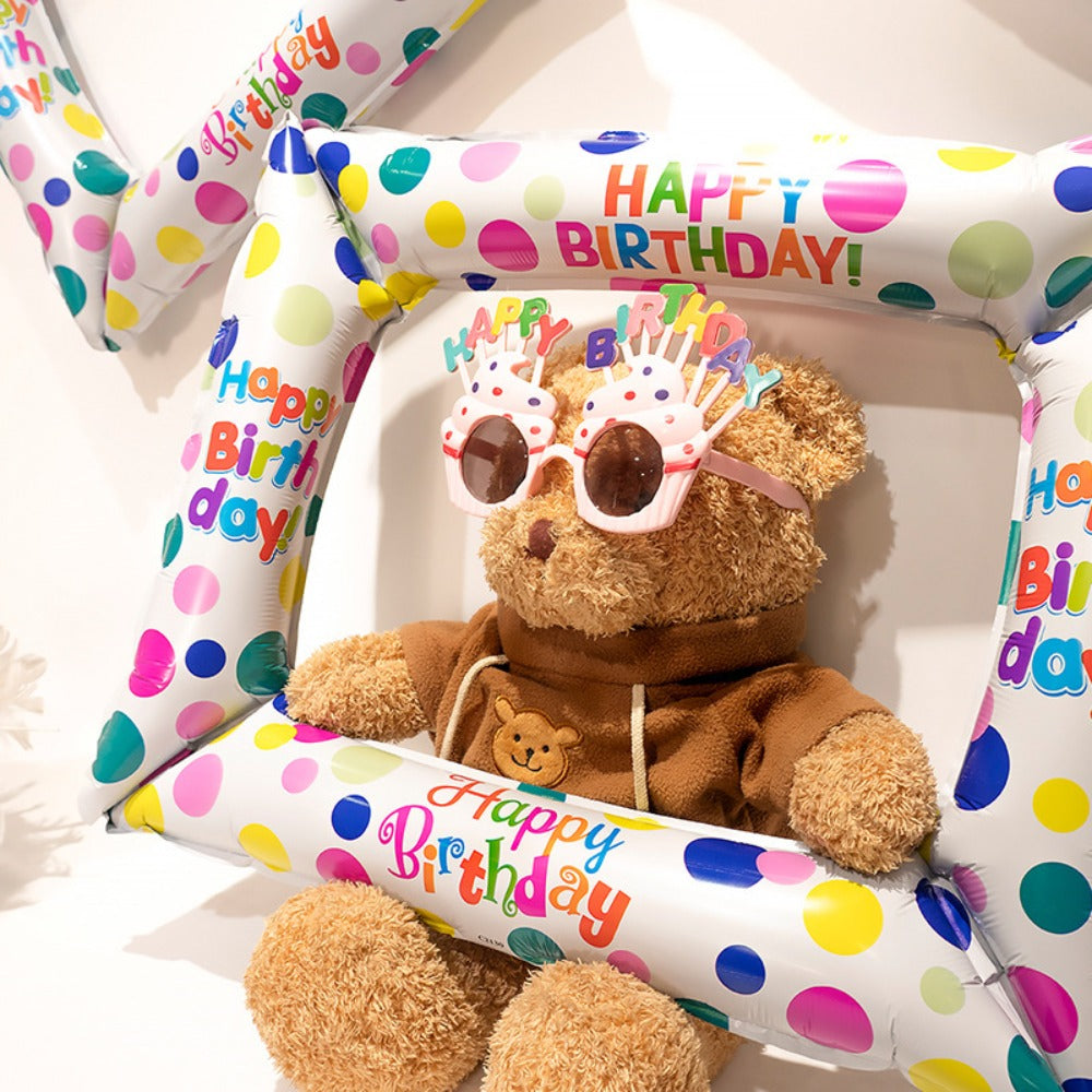 Happy Birthday Selfie Frame Aluminum Foil Balloons for Parties