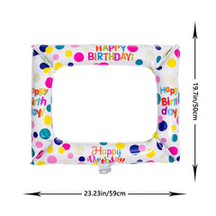 Happy Birthday Selfie Frame Aluminum Foil Balloons for Parties