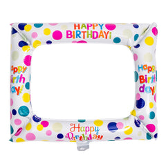 Happy Birthday Selfie Frame Aluminum Foil Balloons for Parties