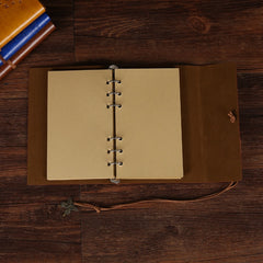 Retro Leather Travel Journal Loose Leaf Pen Notebook