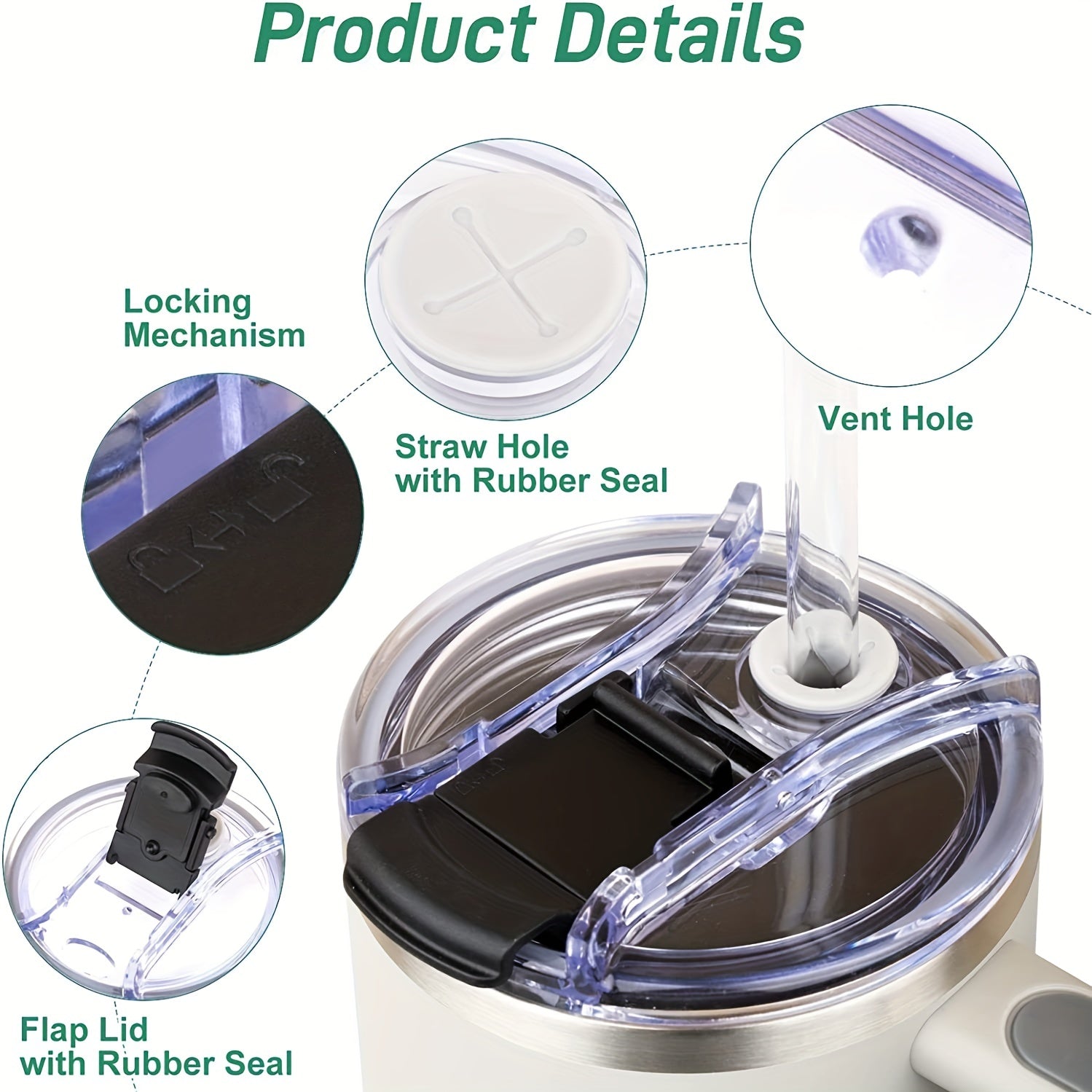 40oz Tumbler Cup Replacement Lid Leakproof Splash-proof Spill-proof Accessories