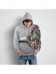 Graphic Hoodie With Kangaroo Pocket Loose Hooded Pullover