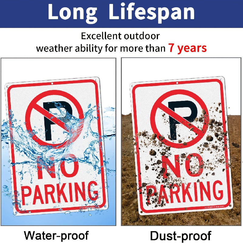 No Parking Sign With Symbol UV Protected Weather Resistant Durable