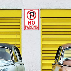 No Parking Sign With Symbol UV Protected Weather Resistant Durable