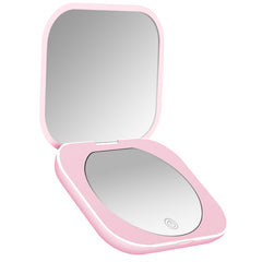 LED Lighted Travel Makeup Mirror Compact Portable Double Side Hand Mirror Gift
