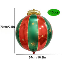 10pcs Christmas Theme Hanging Balloons Party Decorations Holiday Accessory