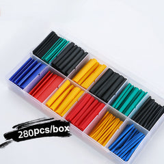 280pcs Polyolefin Heat Shrink Tubing Cable Tube Sleeving Kit