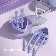 3pcs Silicone Toothbrush Set for Dogs Cats Dental Care