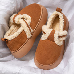 Plush Slip-on Thermal Flats Winter Walking Shoes