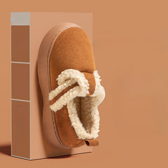 Plush Slip-on Thermal Flats Winter Walking Shoes