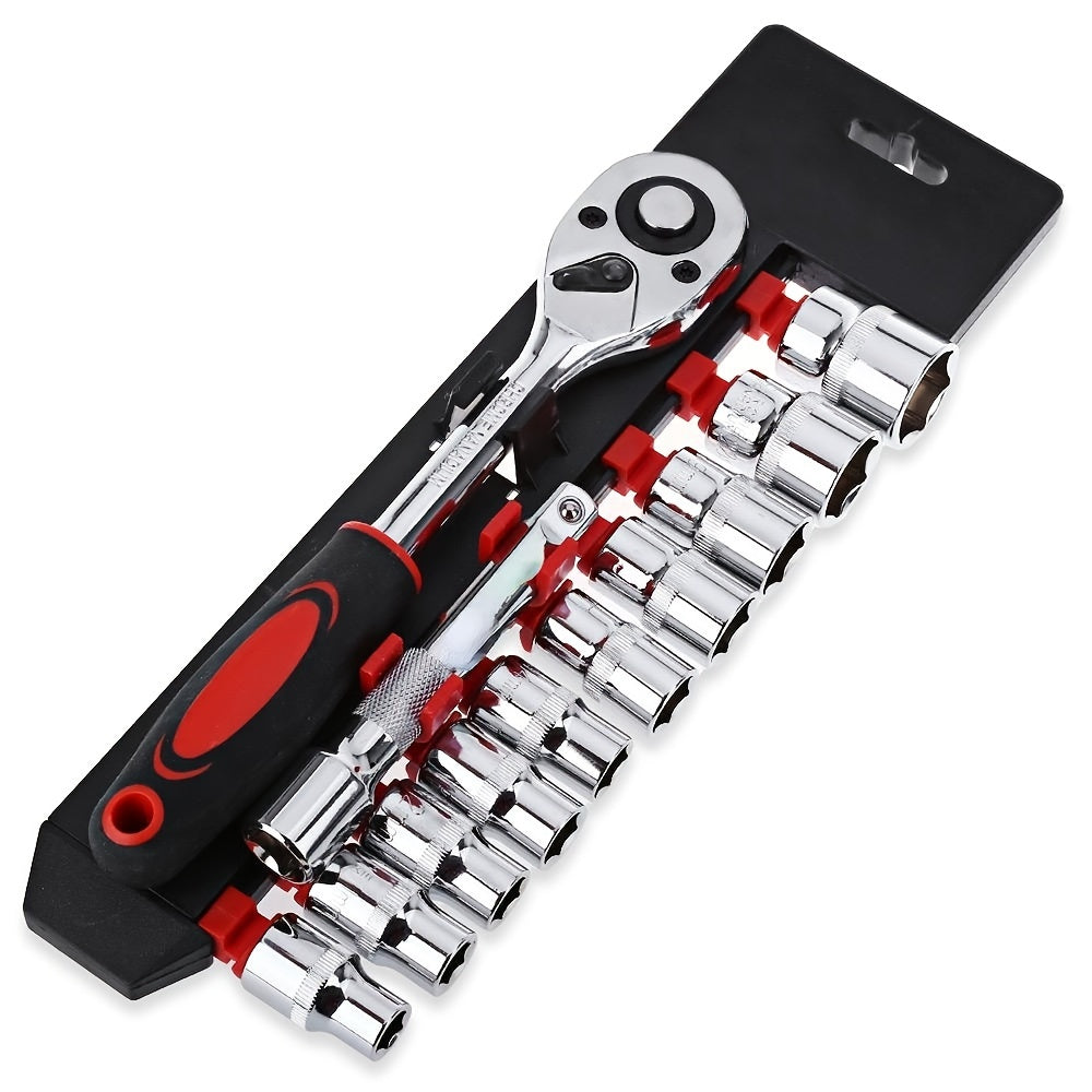 12 Piece Socket Wrench Set Ratchet Wheel Quick Maintenance Car Set