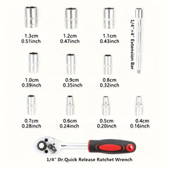 12 Piece Socket Wrench Set Ratchet Wheel Quick Maintenance Car Set