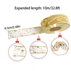 10m 32ft Holiday Decorating Ribbon Wrapping Gift Ribbon - Christmas Tree Crafts
