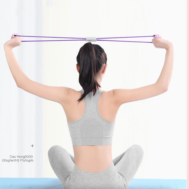 Latex Tube Stretcher Yoga 8 Shaped Puller Open Back Shoulder Training