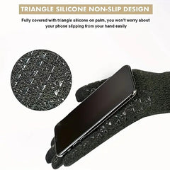 Knitted Hat Scarf Gloves Set Plush Thickened Brimless Cap Touch Screen Mittens