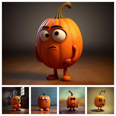 5pcs Halloween Pumpkin Pendant Ghost Pumpkin Hanging Ornament