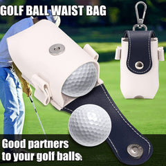 Golf Ball Holder Bag Tees Storage Waist Bag PU Leather Golf Club Bag