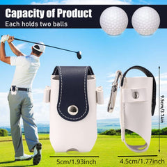Golf Ball Holder Bag Tees Storage Waist Bag PU Leather Golf Club Bag