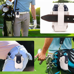 Golf Ball Holder Bag Tees Storage Waist Bag PU Leather Golf Club Bag