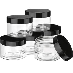 6pcs Clear Plastic Jars with Lid Leak Proof Cosmetic Container Travel Commute