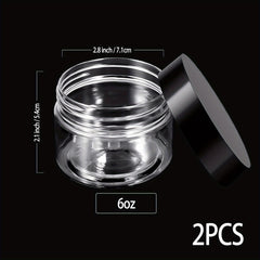 6pcs Clear Plastic Jars with Lid Leak Proof Cosmetic Container Travel Commute