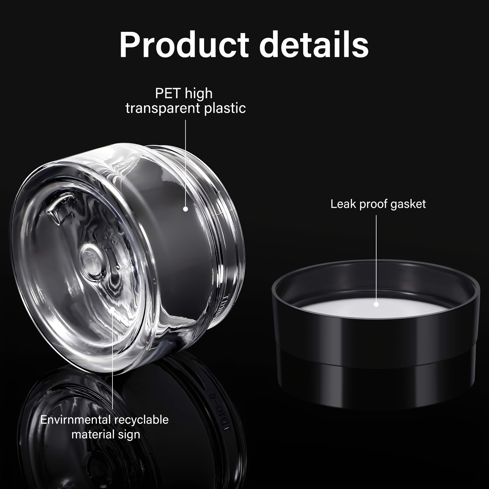 6pcs Clear Plastic Jars with Lid Leak Proof Cosmetic Container Travel Commute
