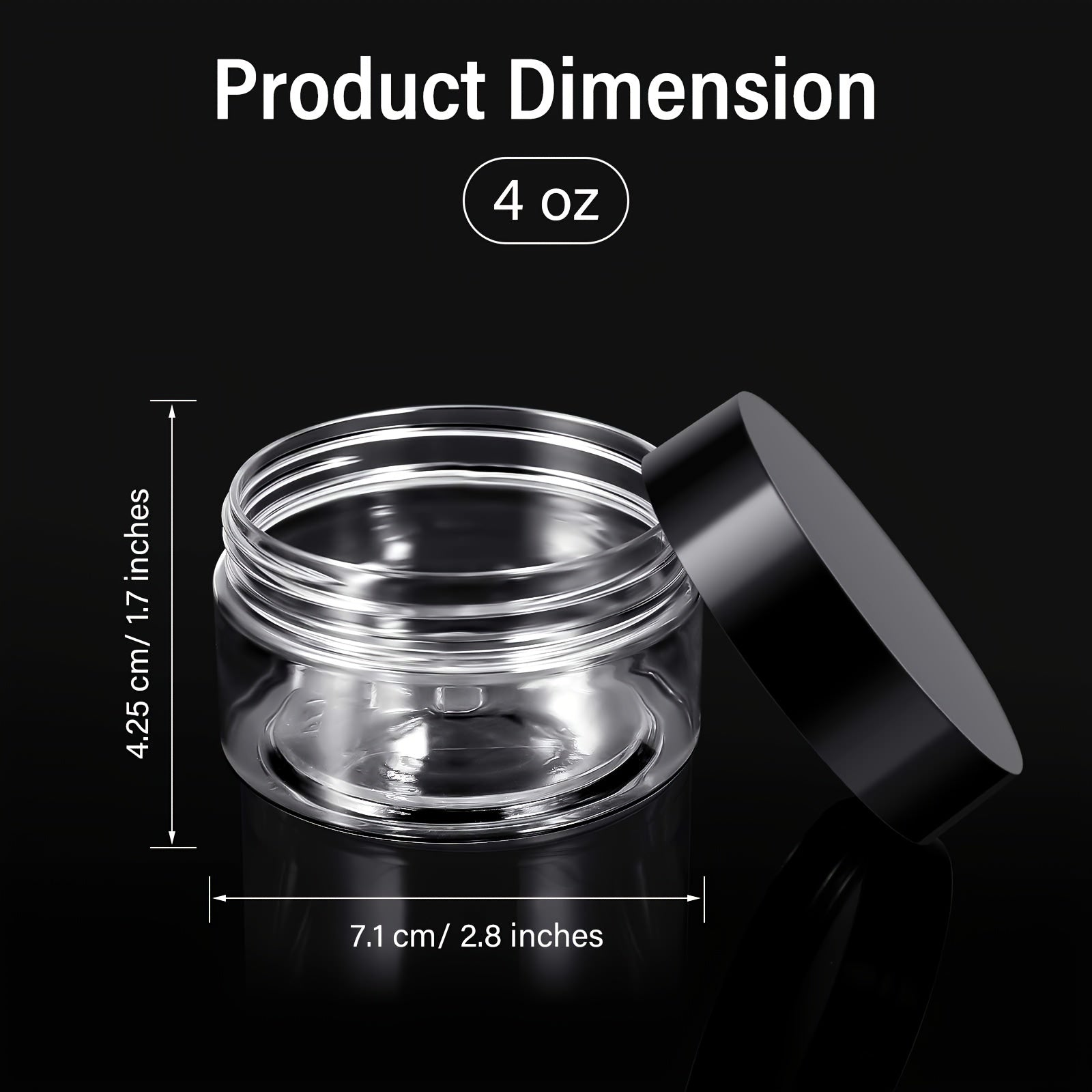 6pcs Clear Plastic Jars with Lid Leak Proof Cosmetic Container Travel Commute