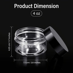 6pcs Clear Plastic Jars with Lid Leak Proof Cosmetic Container Travel Commute