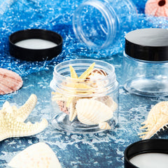 6pcs Clear Plastic Jars with Lid Leak Proof Cosmetic Container Travel Commute