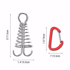 4pcs Spiral Spring Octopus Deck Nails With Hooks