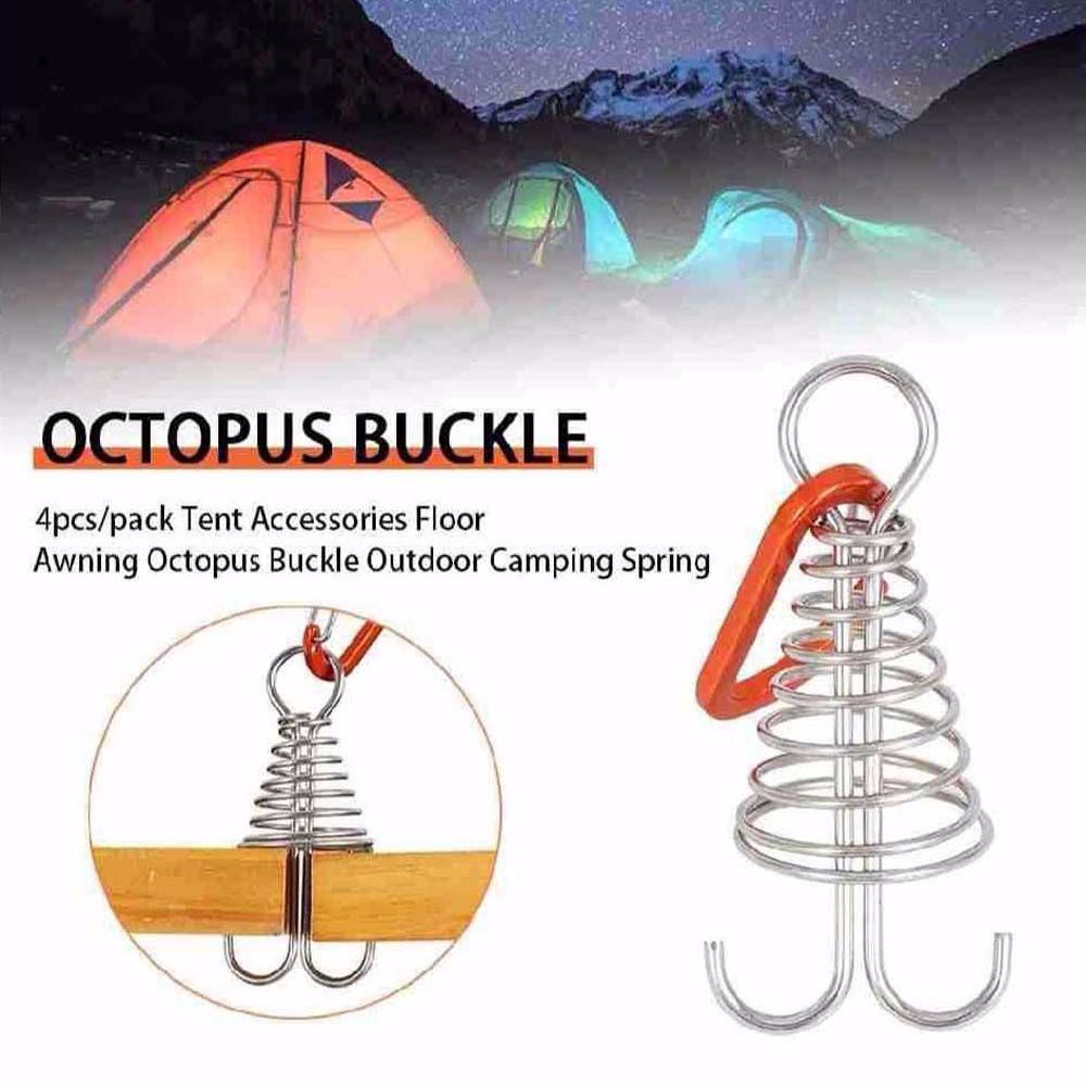 4pcs Spiral Spring Octopus Deck Nails With Hooks