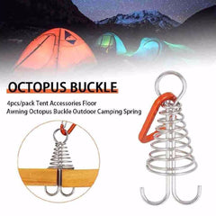 4pcs Spiral Spring Octopus Deck Nails With Hooks