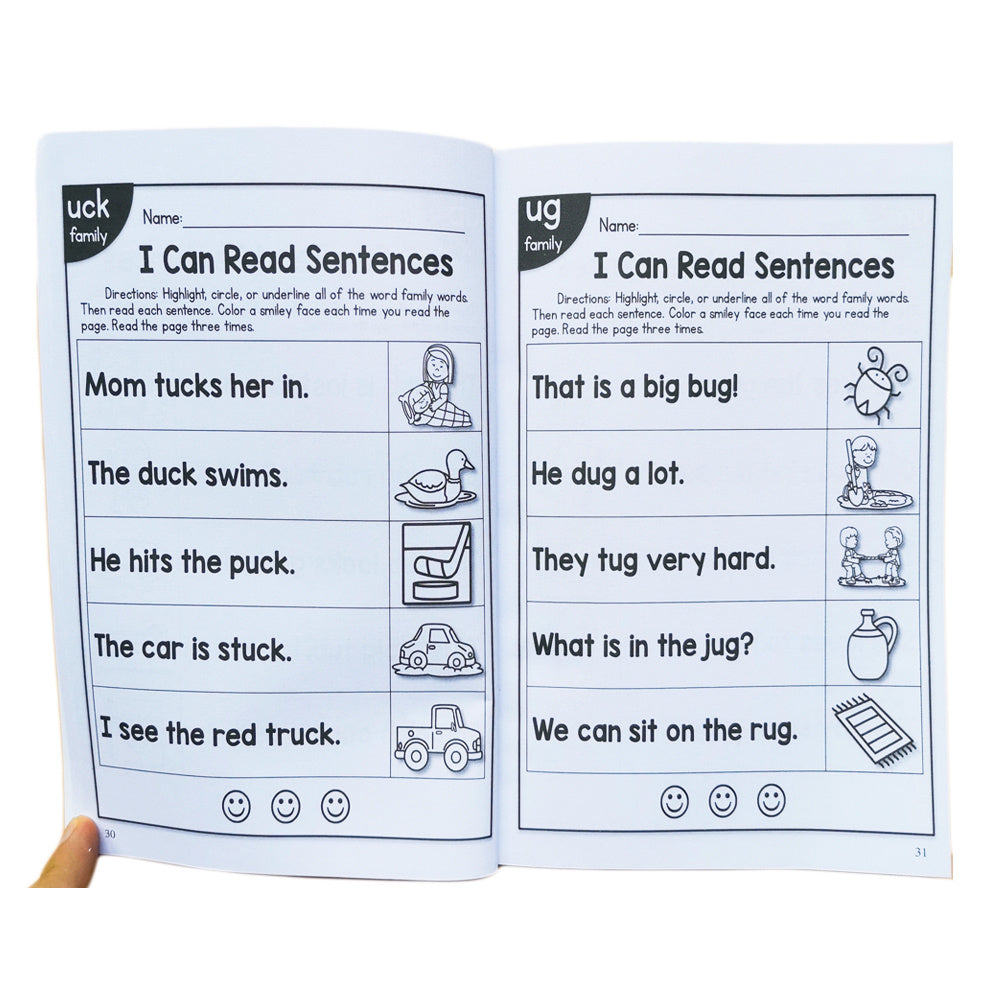 English Phonics Sentence Practice Workbook for Kids