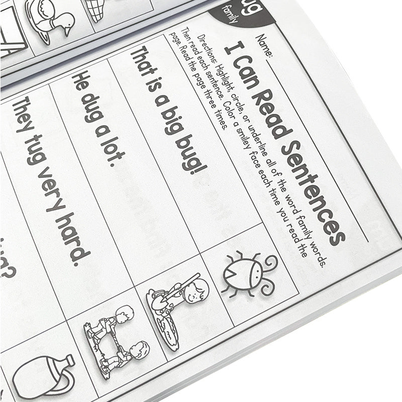 English Phonics Sentence Practice Workbook for Kids