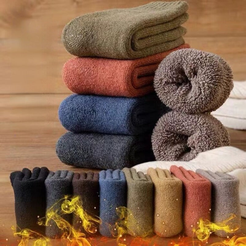 3 Pairs Men's Winter Thick Warm Mid-calf Socks