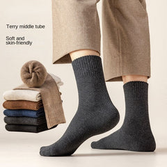 3 Pairs Men's Winter Thick Warm Mid-calf Socks