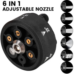 6-In-1 Adjustable Hose Nozzle 3000 PSI High Pressure Car Washer Spray Nozzle