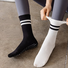 Striped Non-slip Yoga Socks with Silicone Grips