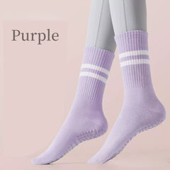 Striped Non-slip Yoga Socks with Silicone Grips