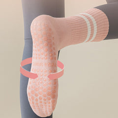 Striped Non-slip Yoga Socks with Silicone Grips