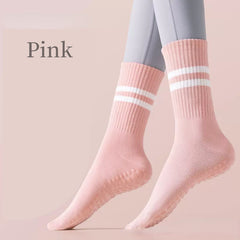 Striped Non-slip Yoga Socks with Silicone Grips