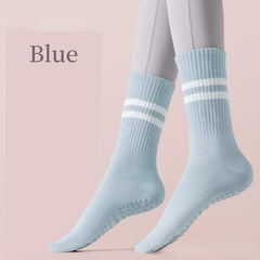 Striped Non-slip Yoga Socks with Silicone Grips