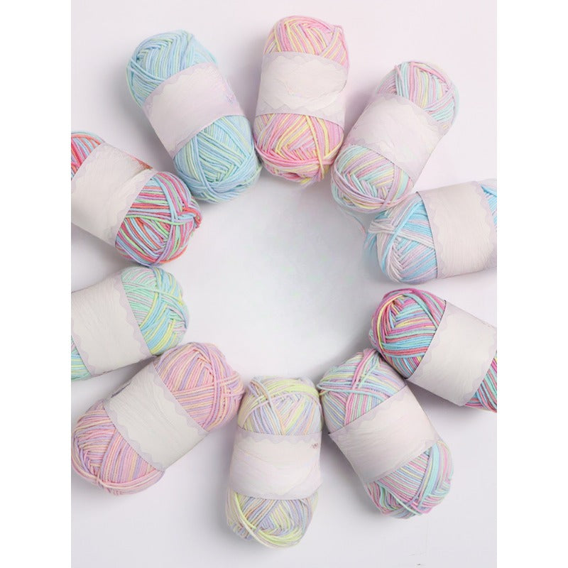 4 Strand Wool Ball Knitted Scarf, 60% Cotton 40% Thread, 100 Meters, Handwoven