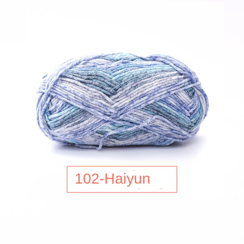 4 Strand Wool Ball Knitted Scarf, 60% Cotton 40% Thread, 100 Meters, Handwoven