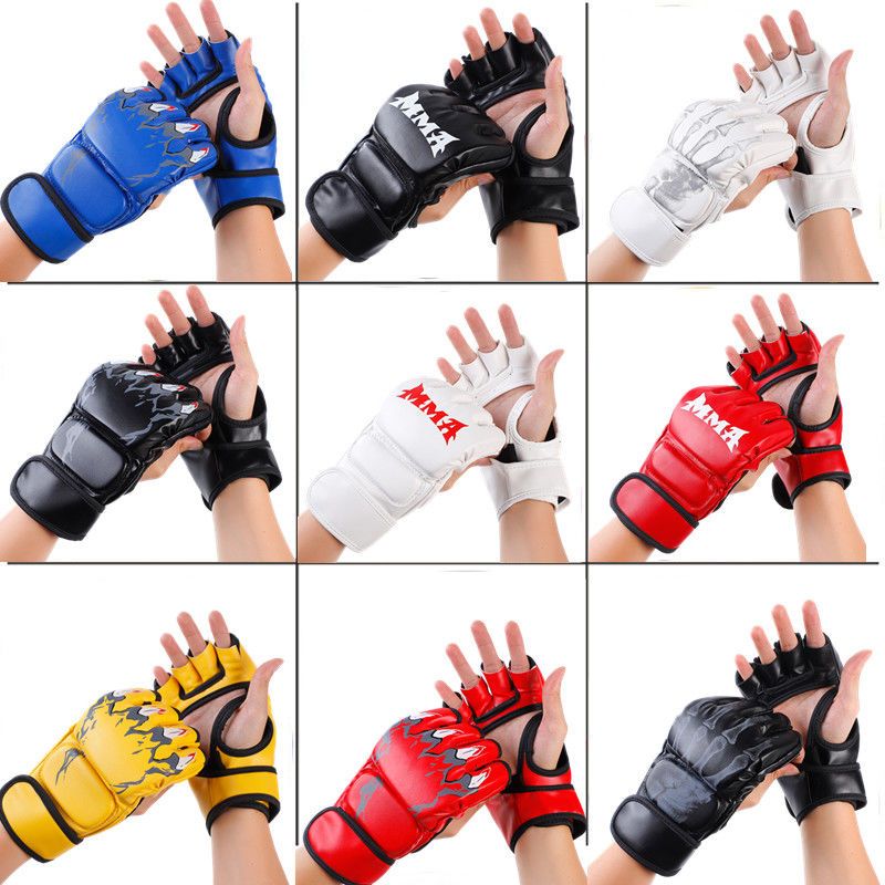1 Pair Taekwondo Half Finger Gloves Protective Gear For Karate